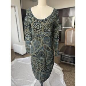 Peruvian Connection Kashmiri 100% Pima Cotton Knit Dress Size M